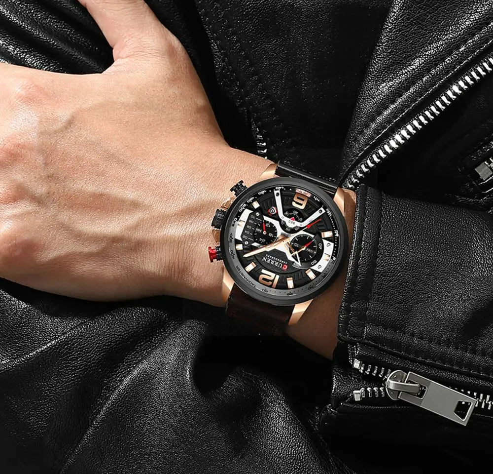 Horloge met Leren Band - Luxe Editie