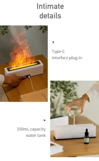 Flame Aromatherapie Diffuser Luchtbevochtiger