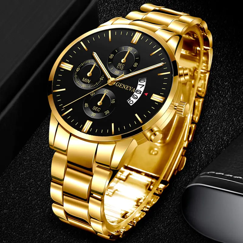 Luxe Heren Horloge Geneva - Met Of Zonder Armband