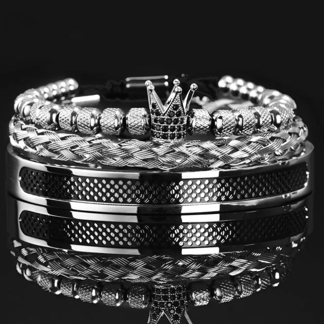 Exclusieve Handgemaakte Kroon Armbanden voor Mannen