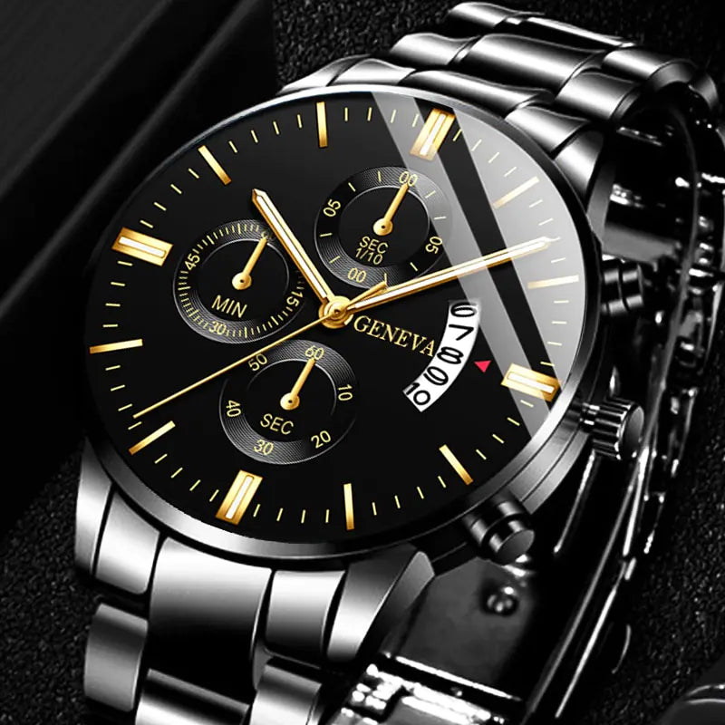 Luxe Heren Horloge Geneva - Met Of Zonder Armband