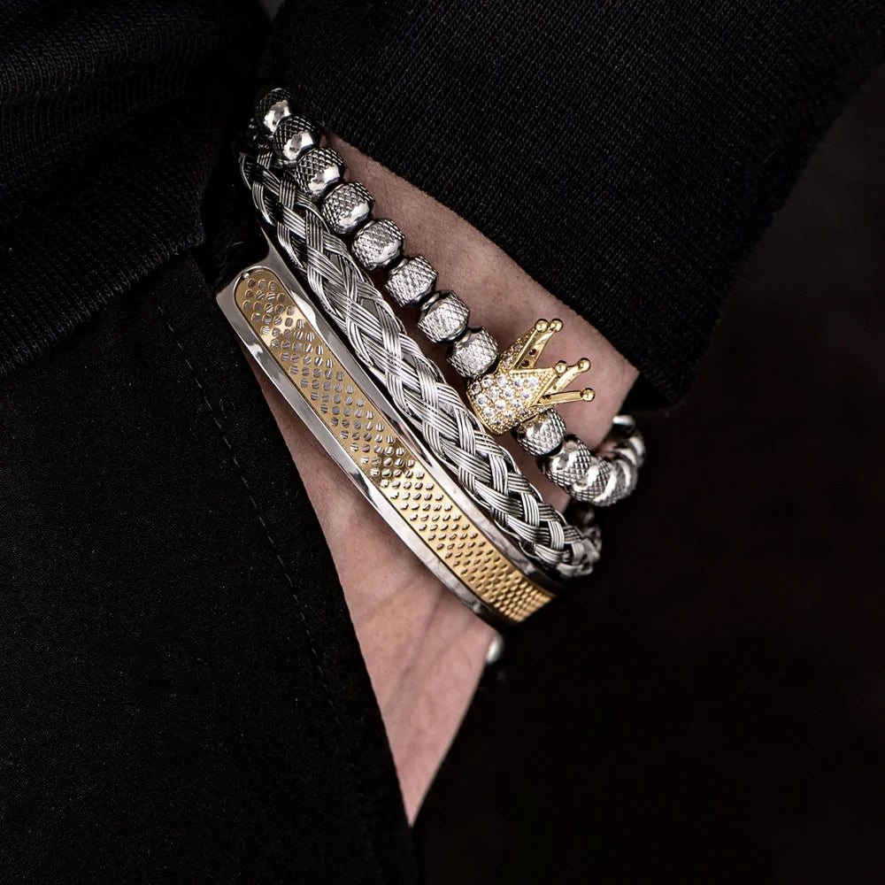 Exclusieve Handgemaakte Kroon Armbanden voor Mannen