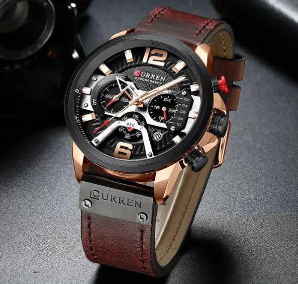 Horloge met Leren Band - Luxe Editie