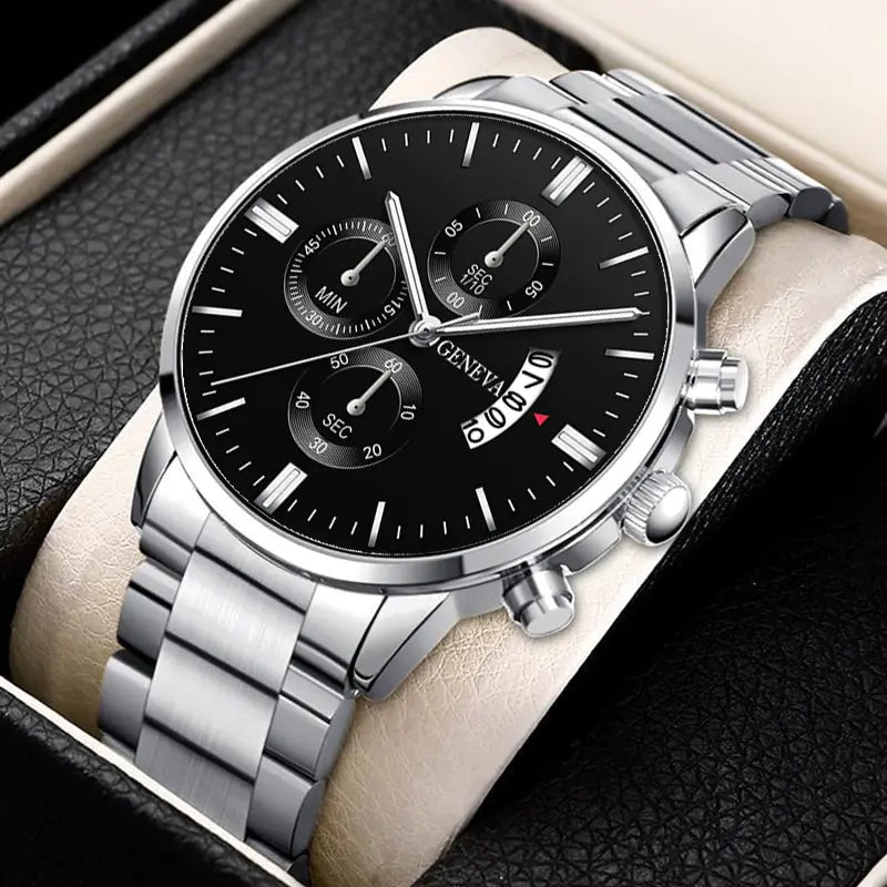 Luxe Heren Horloge Geneva - Met Of Zonder Armband