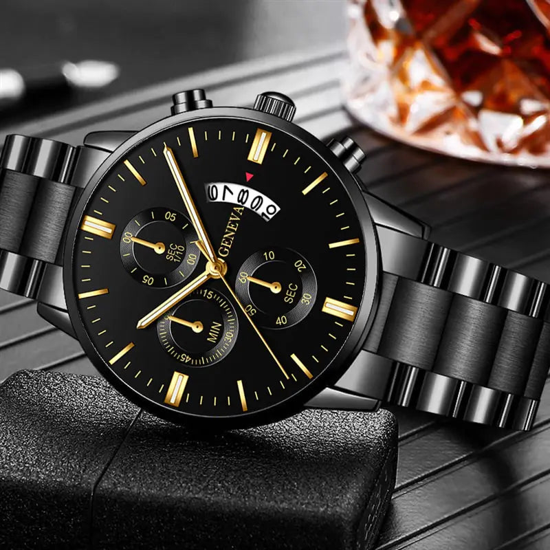 Luxe Heren Horloge Geneva - Met Of Zonder Armband