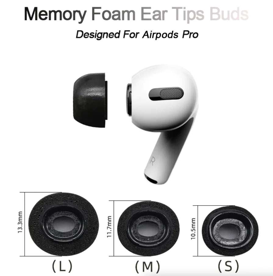 Vervangende Oordopjes voor Apple AirPods Pro – Memory Foam (3 Paar)