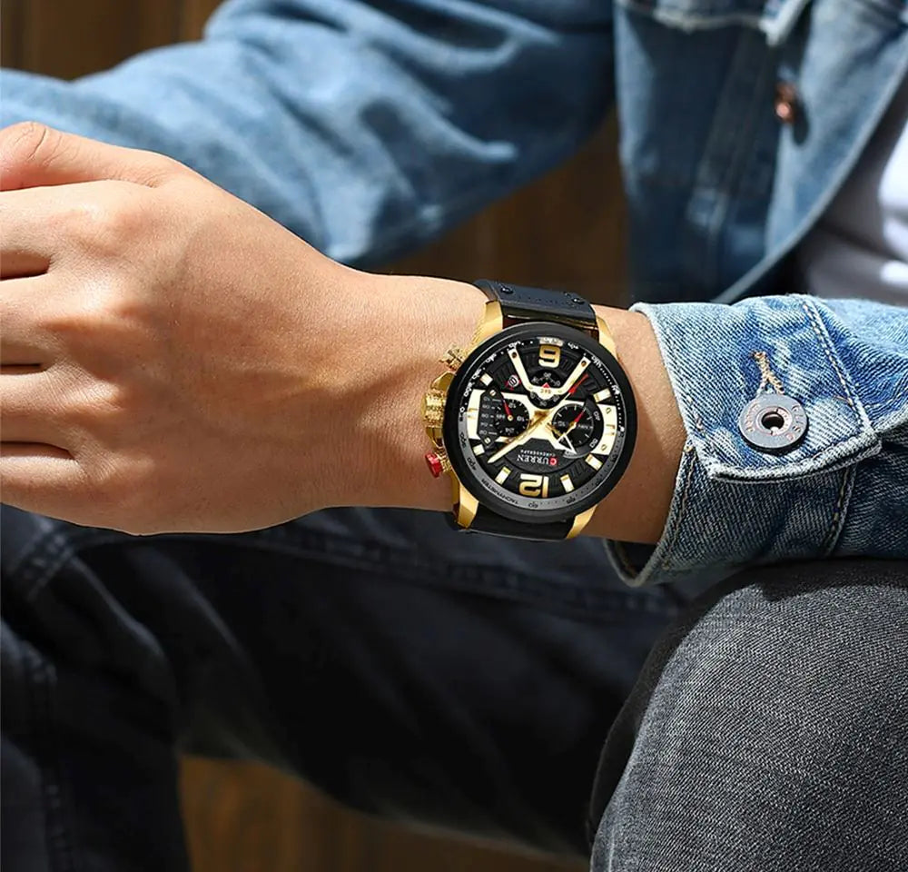Horloge met Leren Band - Luxe Editie
