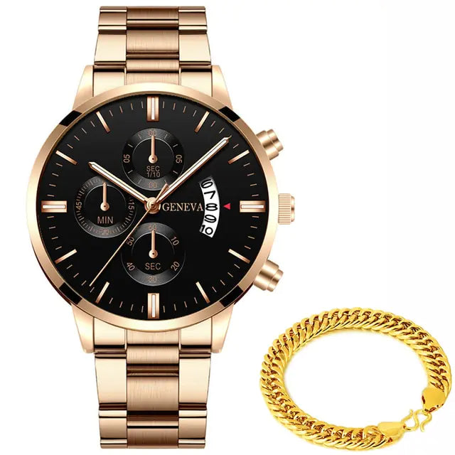 Luxe Heren Horloge Geneva - Met Of Zonder Armband