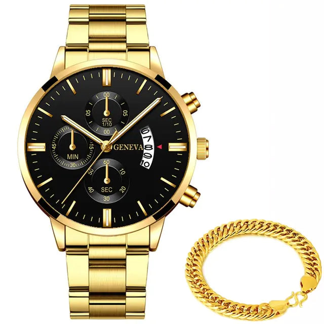 Luxe Heren Horloge Geneva - Met Of Zonder Armband