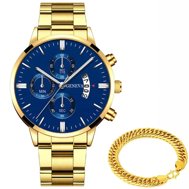 Luxe Heren Horloge Geneva - Met Of Zonder Armband