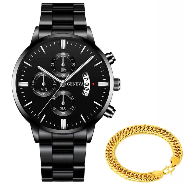 Luxe Heren Horloge Geneva - Met Of Zonder Armband