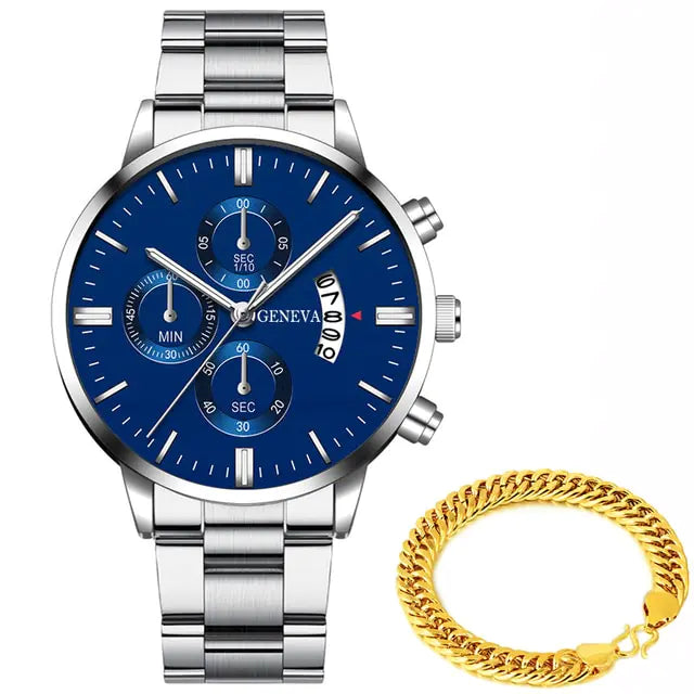Luxe Heren Horloge Geneva - Met Of Zonder Armband