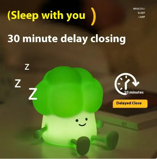 Creatieve Cartoon Broccoli Siliconen Nachtlamp